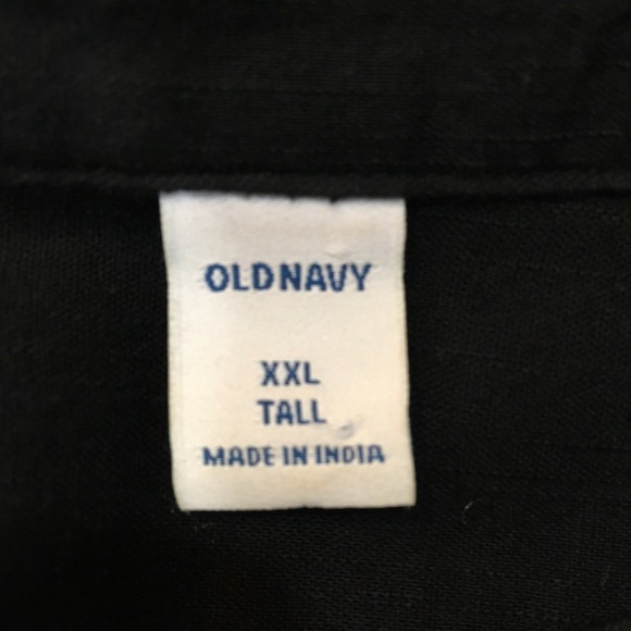 Old Navy Mandarin Collar Button Up Swing Blouse Womens XXL Tall Black Minimalist - Picture 9 of 12